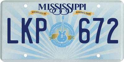 MS license plate LKP672