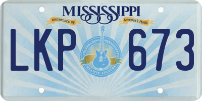 MS license plate LKP673