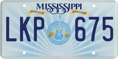 MS license plate LKP675