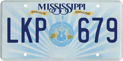 MS license plate LKP679