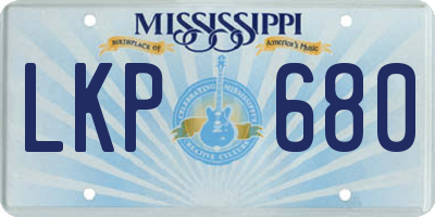 MS license plate LKP680