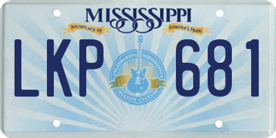 MS license plate LKP681