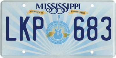 MS license plate LKP683