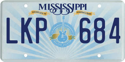 MS license plate LKP684