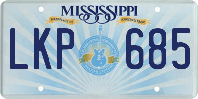 MS license plate LKP685