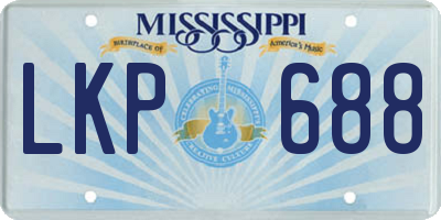 MS license plate LKP688