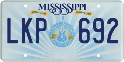 MS license plate LKP692