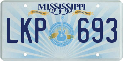 MS license plate LKP693