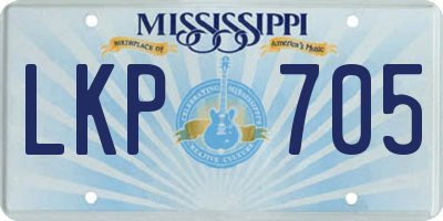 MS license plate LKP705