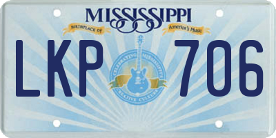 MS license plate LKP706