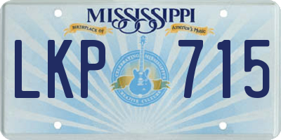 MS license plate LKP715