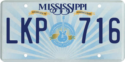 MS license plate LKP716