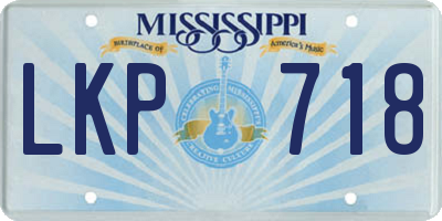 MS license plate LKP718