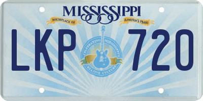 MS license plate LKP720
