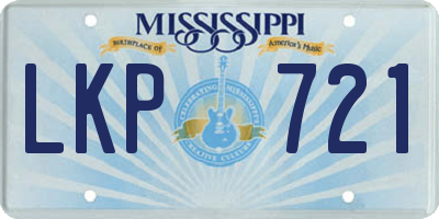 MS license plate LKP721