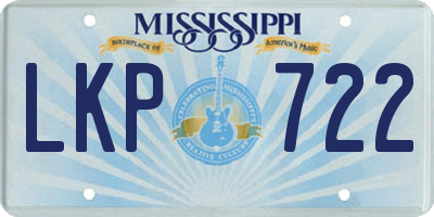 MS license plate LKP722