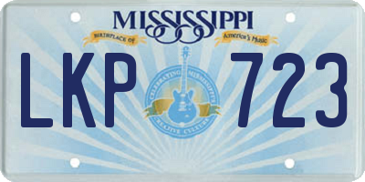 MS license plate LKP723