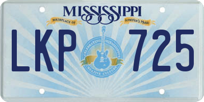 MS license plate LKP725