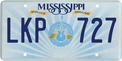 MS license plate LKP727