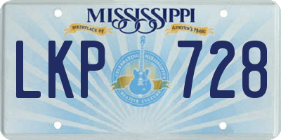 MS license plate LKP728