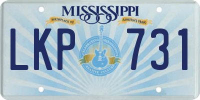 MS license plate LKP731