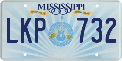 MS license plate LKP732