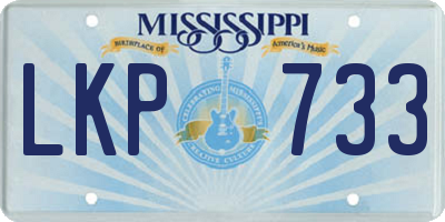 MS license plate LKP733