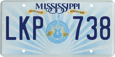 MS license plate LKP738
