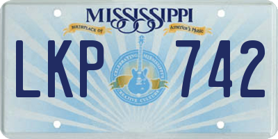 MS license plate LKP742