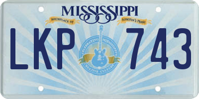 MS license plate LKP743