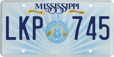 MS license plate LKP745
