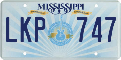 MS license plate LKP747