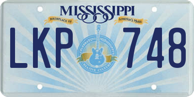MS license plate LKP748
