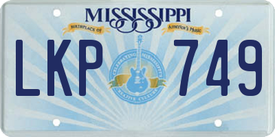 MS license plate LKP749