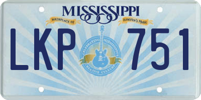 MS license plate LKP751