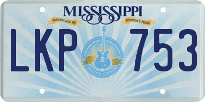 MS license plate LKP753