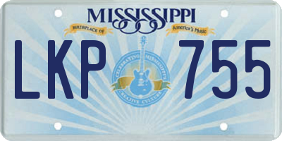 MS license plate LKP755