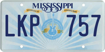 MS license plate LKP757