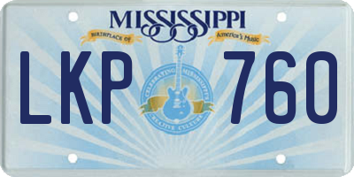 MS license plate LKP760