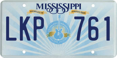 MS license plate LKP761