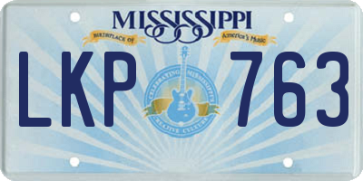 MS license plate LKP763
