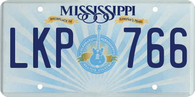 MS license plate LKP766