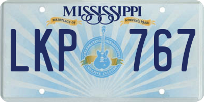 MS license plate LKP767