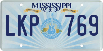 MS license plate LKP769