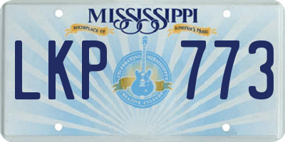 MS license plate LKP773