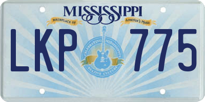 MS license plate LKP775