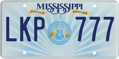 MS license plate LKP777