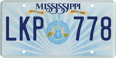 MS license plate LKP778
