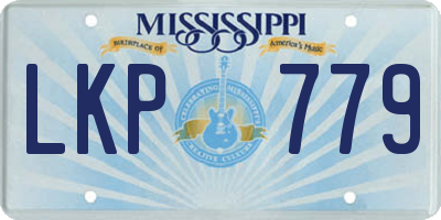 MS license plate LKP779