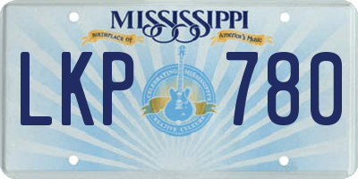 MS license plate LKP780